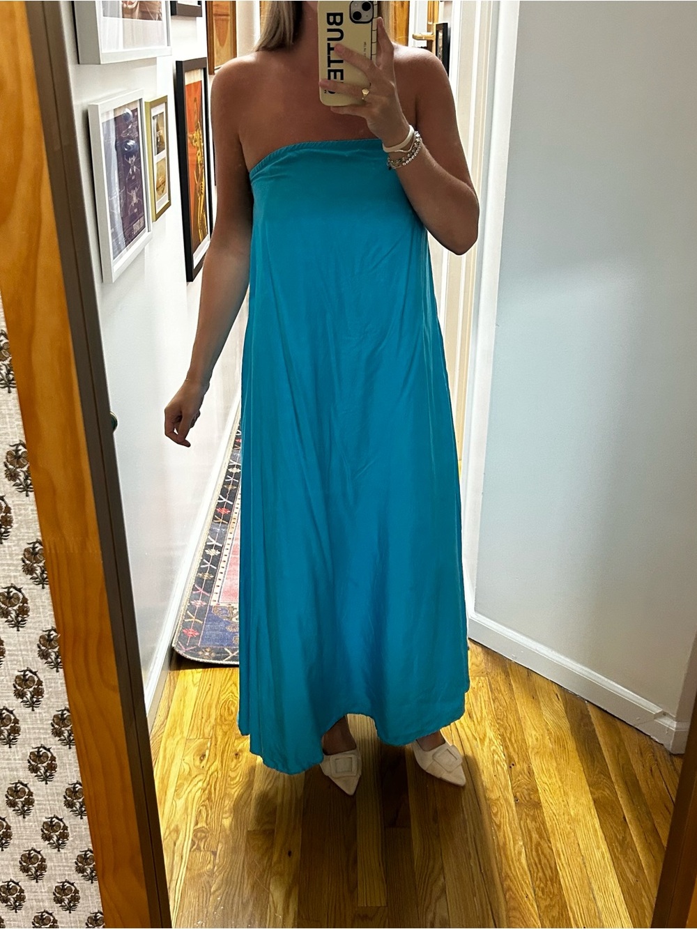ASOS Cupro Bandeau Strapless Maxi Dress